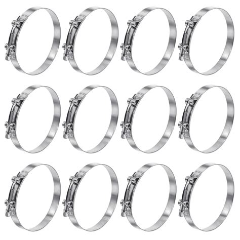 Snapklik.com : 12 Pack 4 Inch T-Bolt Hose Clamps, Stainless Steel304 ...