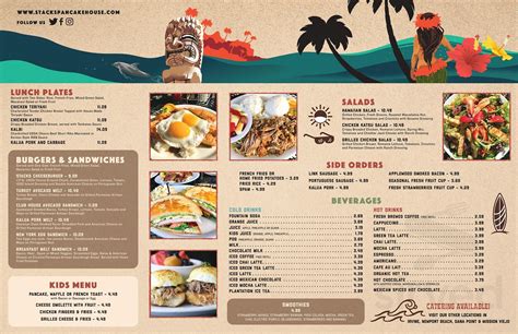 Aloha Stacks menu in Mission Viejo, California, USA