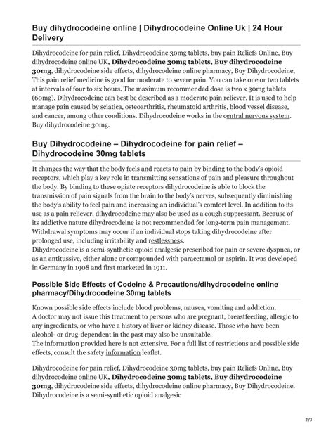 PPT - Dihydrocodeine 30mg PowerPoint Presentation, free download - ID:10948838