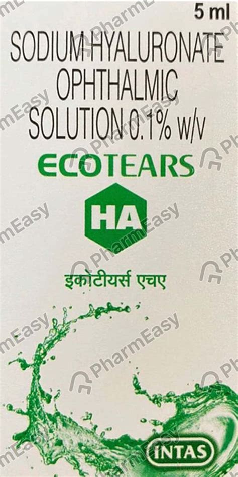 Ecotears Ha 0.1 %W/V Ophthalmic Solution (5): Uses, Side Effects, Price ...