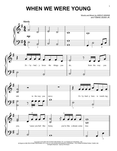 Adele - When We Were Young sheet music