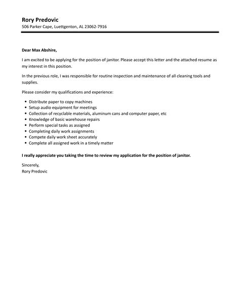 Cover Letter For A Janitorial Position at Rosemary Henry blog