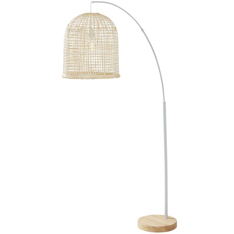 Stylish Metal and Rattan Weave Floor Lamp