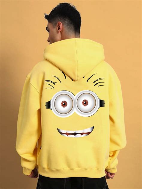 PHIL MINION OVERSIZED FLEECE HOODIE YELLOW | Buy Online at Wearduds India