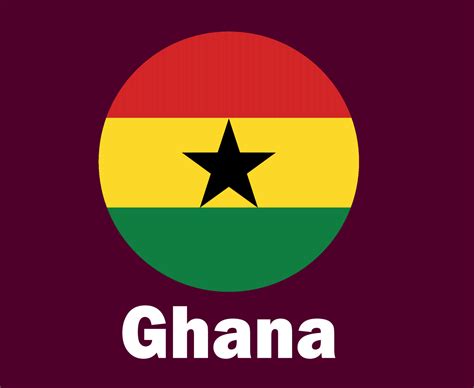 bandera de ghana con nombres símbolo diseño áfrica fútbol final vector países africanos equipos ...