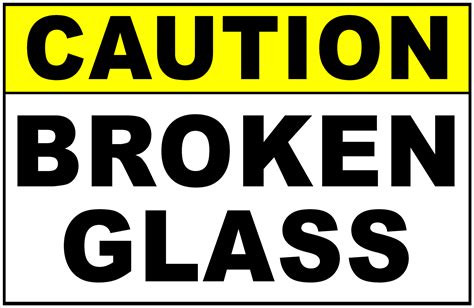 Caution Broken Glass Sign – Signs by SalaGraphics