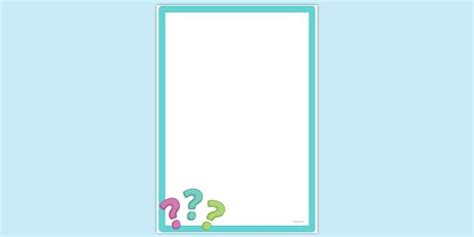 Simple Blank Question Mark Page Border | Twinkl - Twinkl