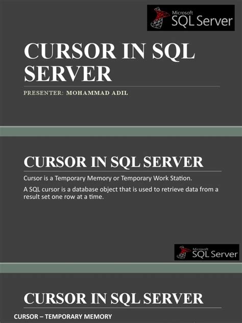 Image result for SQL Server Cursor Tutorial