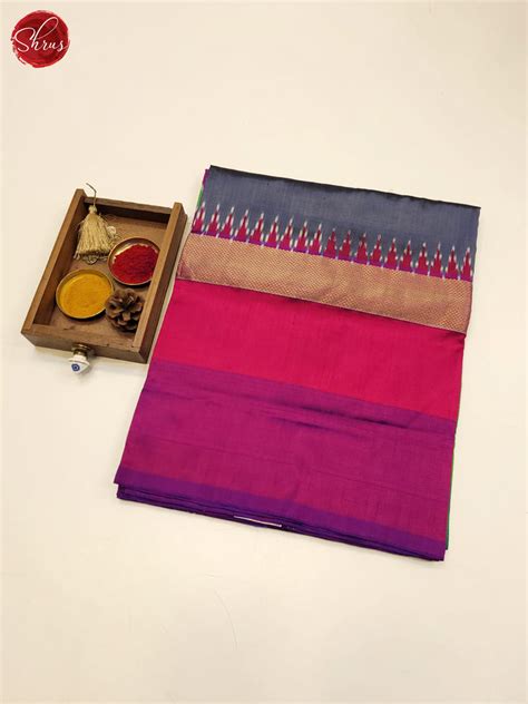 Grey and pink- Ikkat Silk Saree
