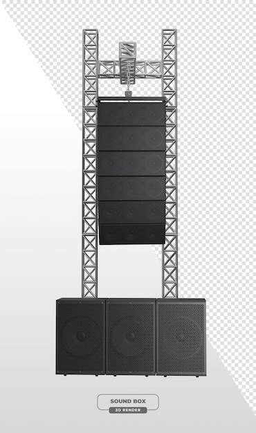 Professional sound system for concerts and events in 3d render | Free PSD