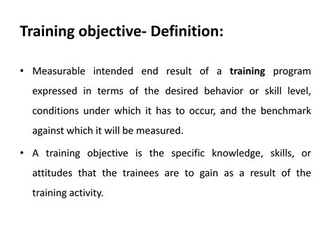 Image result for Training Design Objective