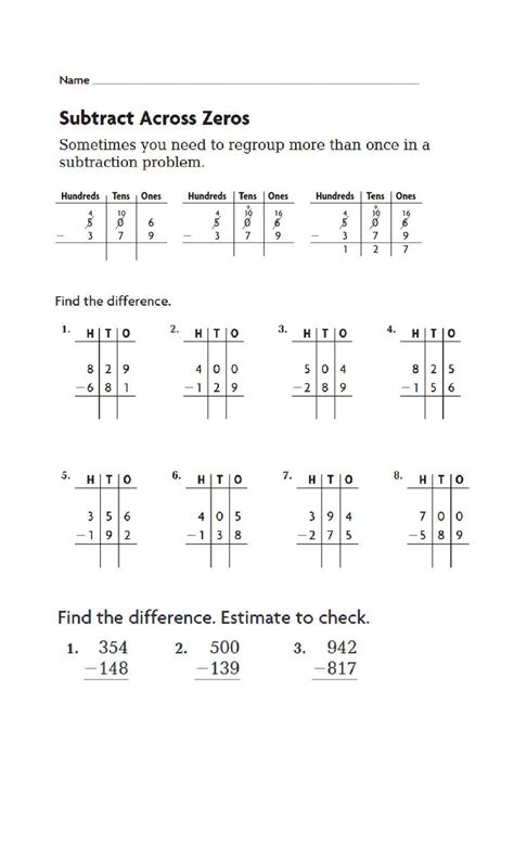 Image result for Basic Subtraction Math Worksheets