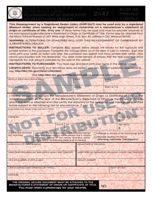 MO DoR 2447 2013-2026 - Fill and Sign Printable Template Online