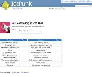 Cat- Vocabulary Words Quiz - Didactalia: material educativo