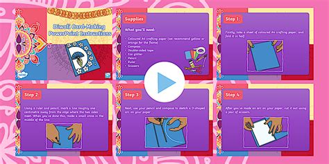 Diwali Card Making Craft Activity Instructions PowerPoint