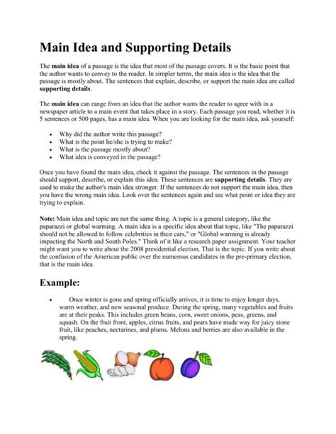 Image result for Supporting Details Examples