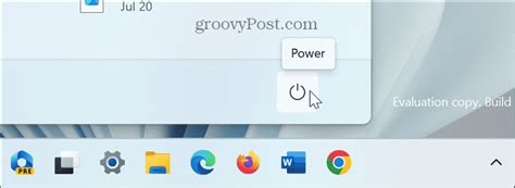 Image result for Windows 11 Power Button On Taskbar