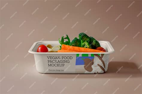 Premium PSD | Vegan food packaging mockup