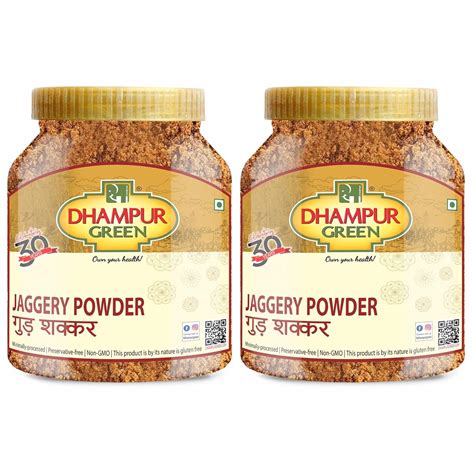 DHAMPURGREEN Jaggery Powder, 1.5Kg (2x750g) | Pure Natural Desi Gur Gud ...