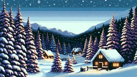 1920x1080 Resolution Winter Pixel Art 1080P Laptop Full HD Wallpaper - Wallpapers Den