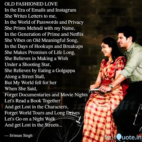 OLD FASHIONED LOVE In the... | Quotes & Writings by Sriman Singh ...