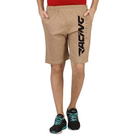 hotfits Men Beige Stylish Cotton Shorts-Racing-S : Amazon.in: Clothing ...