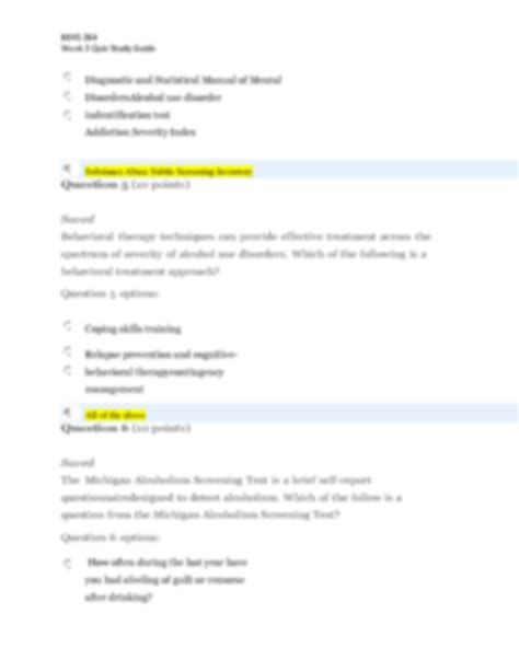 SOLUTION: Behs 364 week 3 quiz university of maryland - Studypool