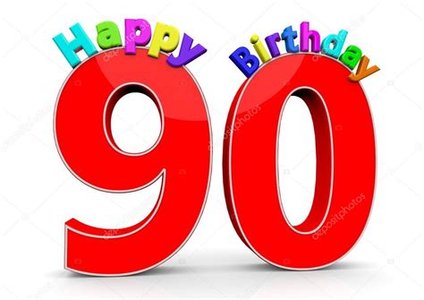 The big red number 90 with Happy Birthday — Stock Photo © jonaswolff ...