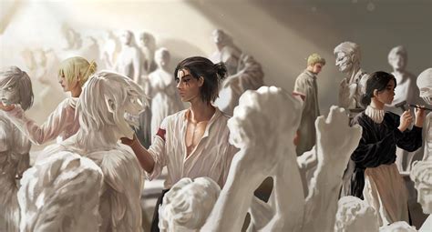 Download Attack On Titans 4K Stone Sculpture Wallpaper | Wallpapers.com