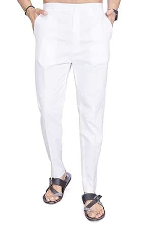 Buy DIVISIVE Men's Cotton Stitched Slim Fit Pyjama/Pant (DPT26_S_White ...