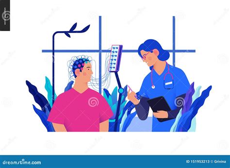 Medical Tests Illustration Blue- EEG Stock Vector - Illustration of care, diagnosis: 151953213