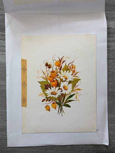GRANDFATHERS DAY White and orange Flowers 6.5x9" Greeting Card Art ...