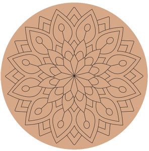 Asvi Premarked Rangoli MDF Mandala Base for Acrylic Painting, Lippan ...