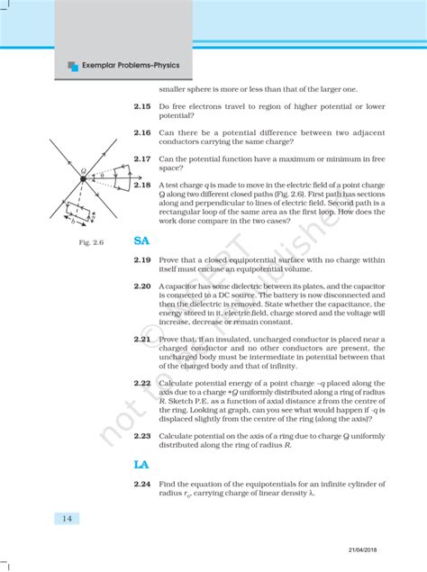 NCERT Exemplar Class 12 Physics Chapter 2 - eSaral