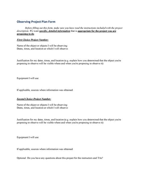 Image result for Observability Project Plan Template