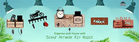Sehaz Artworks 3-RoundShelf-Brown-KeyHolder Wooden Key Holder (7 Hooks ...