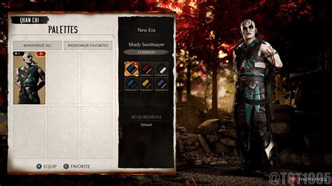 Quan Chi's unlockable gear items and colors in Mortal Kombat 1 11 out ...