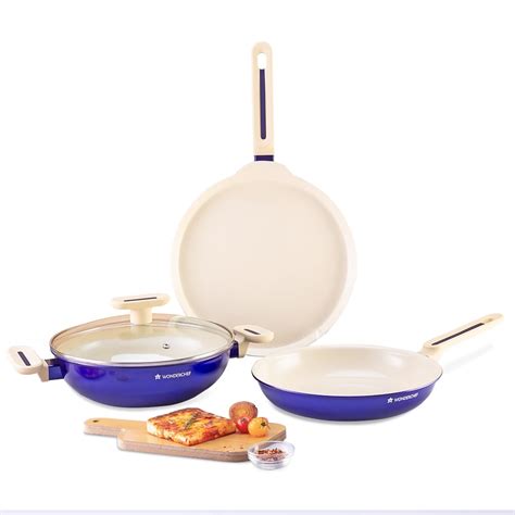 Wonderchef Bellagio Ceramic Blue 4 Pcs Cookware Set – NeverOwned India
