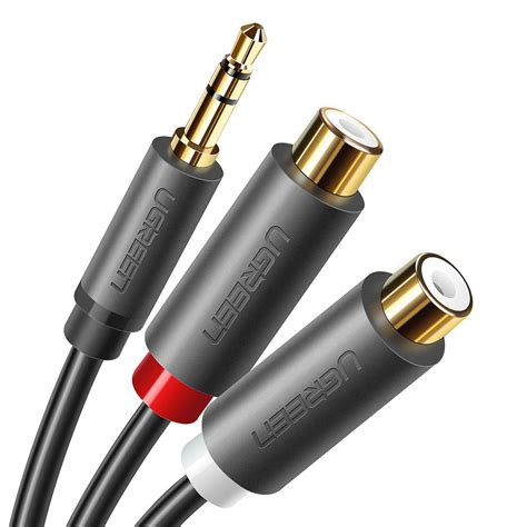 Uniqkart 10547 0.25-Meter 3.5mm AUX Male to 2RCA Female RCA Y-Splitter ...