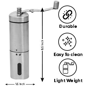 TURIMON Manual Coffee Grinder - Stainless Steel Portable Dry Spice ...
