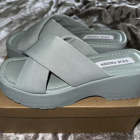 Steve Madden Women's Blue Sandals | Depop