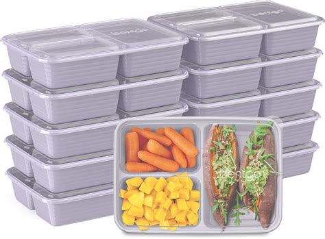 Bentgo Prep 3-Compartment Meal-Prep Containers with Custom-Fit Lids ...