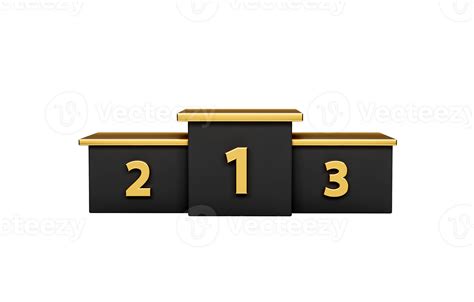 Gold and Black Winner Podium 3d illustration 27992673 PNG