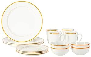 Amazon Brand - Solimo Solid Ceramic 16 Piece Dinner Set | 4 Dinner ...