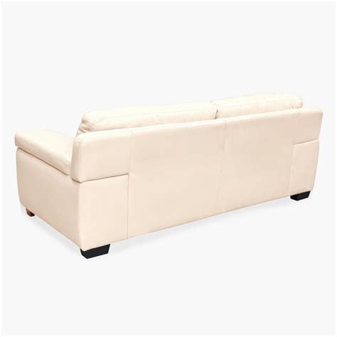 Buy Akron Faux Leather 3-Seater Sofa - Beige from Home Centre at just ...