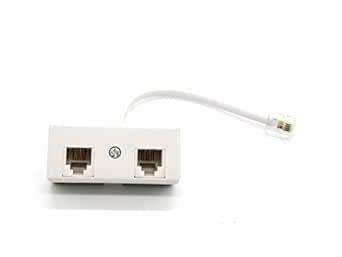 2-Way RJ11 Telephone Plug to RJ11 Socket Adapter and Splitter for ...