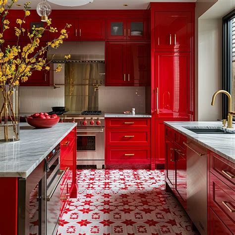 10+ Stunning Studio Kitchen Ideas for a Vibrant Red Makeover • 333+ Art ...