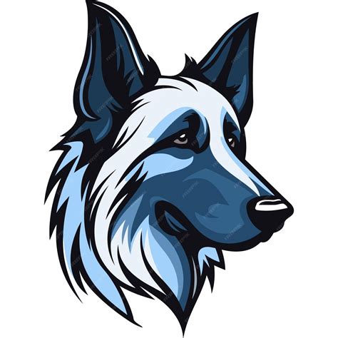 A sleek and stylized portrait of a german shepherd captured in a cool ...