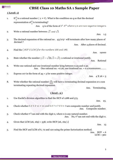 Class 10 Maths CBSE Sample Papers 的图像结果