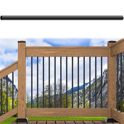 Muzata 50pack 36" Aluminum Deck Balusters Black Indoor Outdoor Deck ...